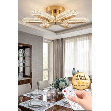Eclipse Model 6"lı Gold Kumandalı 3 Renk Modu Ledli Modern Tavana Sıfır Salon Mutfak Yatak Odası LED Avize