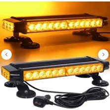 Ekolmaks Tepe Lambası Çakar Vantuzlu 30 LED  Sarı 12V 38 cm Fonk.çakmaktan