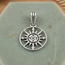 Ebrar Silver Gümüş Pusula Kolye Ucu 925 Ayar Gümüş Pusula Figürlü Unisex Kolye Ucu