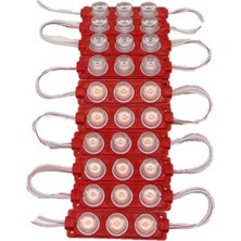 Ekolmaks Parmak Lamba 3 Ledli Kırmızı  12V  (10 Lu) Set