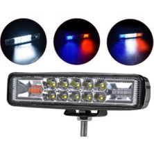 Ekolmaks Off Road Lamba Çakarlı 10 LED Kırmızı-Mavi 14*3 cm
