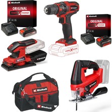 Einhell Tc-Cd 18/35 Li + Tc-Os 18/187 Li + Tc-Js 18 Li Akülü Vidalama, Zımpara ve Dekupaj Testere Se