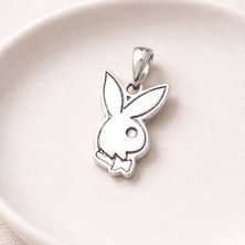 Ebrar Silver Gümüş Playboy Kolye Ucu 925 Ayar Gümüş Playboy Figürlü Unisex Kolye Ucu