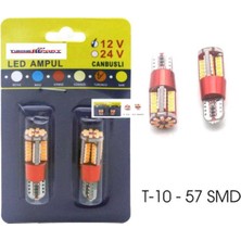 Ekolmaks Ampul 57 LED 12V  Canbus Turuncu T10  Dipsiz Tk