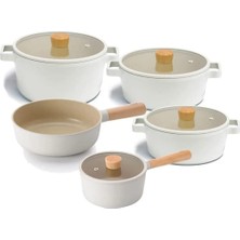 Neoflam Fika 9 Parça Tencere ve Tava Set Bej