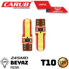 Ekolmaks Ampul 24 LED 12V  Silikon Beyaz T10  Dipsiz Tk