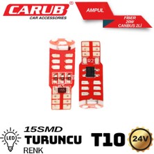 Ekolmaks Ampul 15 LED 12V  Canbus Turuncu T10  Dipsiz Tk