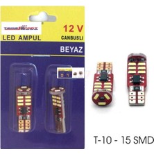 Ekolmaks Ampul 15 LED 12V  Canbus Beyaz T10  Dipsiz Tk