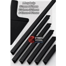 Eymen Meral Aksesuar L 32MM Siyah Kulp (Vidalar Dahildir) Çekmece Kulbu Mobilya Kulbu Metal Malzemeden Üretilmiş Olup Estetik kaliteli Kulptur Not: Iki Vida Delik Arası 3.2CM Yani 32MM Dir Uzun Kulp