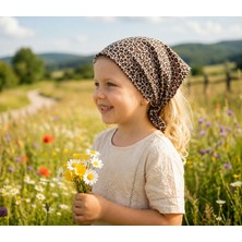 Eylülce Butik Kız Çocuk Bandana %100 Pamuk Yakmaz-Terletmez-Kaymaz Yazlık Bandana Fular (45*45 Cm)