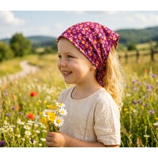 Eylülce Butik Kız Çocuk Bandana %100 Pamuk Yakmaz-Terletmez-Kaymaz Yazlık Bandana Fular (45*45 Cm)