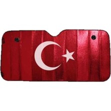 Ekolmaks Oto Cam Ön Güneslik Nikel Türk Bayraklı 60*130 cm Küçük