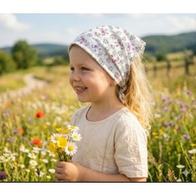 Eylülce Butik Kız Çocuk Bandana %100 Pamuk Yakmaz-Terletmez-Kaymaz Yazlık Bandana Fular (45*45 Cm)