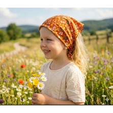 Eylülce Butik Kız Çocuk Bandana %100 Pamuk Yakmaz-Terletmez-Kaymaz Yazlık Bandana Fular (45*45 Cm)