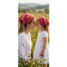 Eylülce Butik Anne Kız Kombin Saç Bandanası Takım Yazlık Ürün %100 Pamuklu Poplin Kumaş ( Anne Kız Ikili Fiyatıdır)