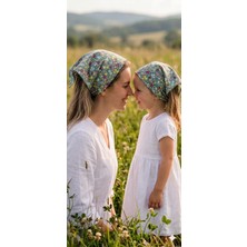 Eylülce Butik Anne Kız Kombin Saç Bandanası Takım Yazlık Ürün %100 Pamuklu Poplin Kumaş ( Anne Kız Ikili Fiyatıdır)