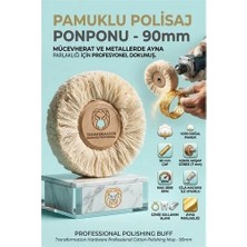 TKÇ Tkcls- Ponpon Polisaj Fırçası | 90MM Pamuk Ponpon | Ahşap Göbekli Ayna Parlaklığı 723184