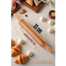 TKÇ Ahşap Merdane Hamur Açma Merdanesi - 33 cm Küçük Mutfak Merdanesi 721901