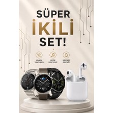 TKÇ Akıllı Saat ve Kulaklık Seti Dokunmatik Ekran 5.0 Bluetooth Bağlantılı Sesli Görüşme