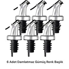 Trend Home Life 6 Adet Yağdanlık Başlığı Gümüş Renk Damlatmaz Başlık Yağlık, Sosluk, Içecek Başlığı
