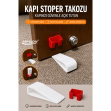 Kapı Stoper Takozu Kaliteli Malzeme ve Kapı Üstü Saklama Kabı ile Birlikte Beyaz