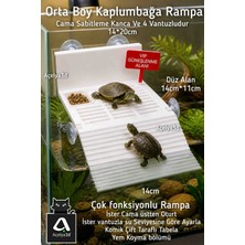 Açelya3d Kaplumbağa Rampası Orta Boy Vantuzlu Cama Sabit Akvaryum – Yemlikli Kaymaz Kaplumbağa Güneşlenme Alanı
