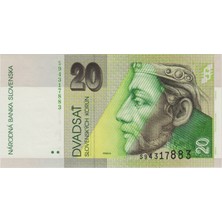 Banknoting Slovakya 20 Korun 2006 Çil.