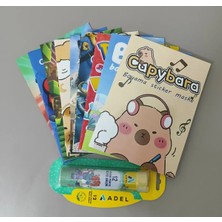 Ada Çanta Kırtasiye Erkek Çocuk 10 Adet Stickerli Boyama Kitabı Seti ve 12 Li Tüp Kuru Boya Kalemi NS6006848