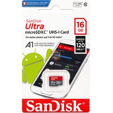 Meon Robotik Otomasyon Sandisk Ultra Micro Sd 16GB Class 10 Uhs-I 120MB/S Hafıza Kartı
