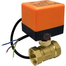 Meon Robotik Otomasyon DN20 220V Ac Elektrik Aktüatörlü 3/4'' Iki Yönlü Küresel Vana 3 Kablolu 2 Kontrollü Pirinç Gövde