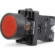 Meon Robotik Otomasyon 22MM Kırmızı Yaylı Buton | Normalde Kapalı (Nc) – Endüstriyel Switch - LAY5-EA42