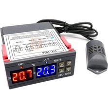Meon Robotik Otomasyon STC-3028 220V Problu Çift Ekran Dijital Termostat Sıcaklık Nem Kontrol Cihazı