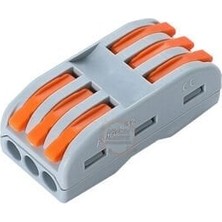 Meon Robotik Otomasyon PCT-223 3-Giriş 3-Çıkış Kablo Birleştirici Klemens-Mandallı Vidasız Buat Terminali 32A