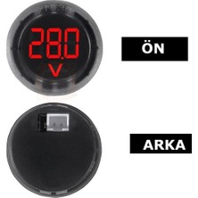 Meon Robotik Otomasyon Dc 4-100V LED Dijital Kırmızı Ekran Dairesel Voltmetre
