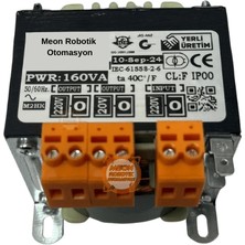 Meon Robotik Otomasyon 160VA  220V / 20V / 220V Ac Asansör Kumanda Trafosu – Izoleli Tip Pano Trafosu