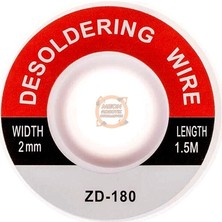 Meon Robotik Otomasyon Lehim Temizleme Teli 2mm ZD-180 1.5 Metre Lehim Sökme Wick Teli