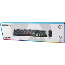 Go İthalat Siyah Gökkuşağı Işıklı USB Kablolu Oyuncu Klavye - Mouse Set (5615)