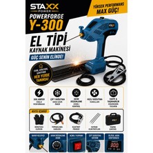 Staxx Power Y-300 El Tipi Kaynak Makinesi 300 Amper Çift Soğutma Dijital Akım Ayarlı Taşınabilir Kaynak Seti