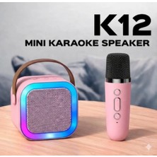 Techronix Karaoke Tek Mikrofonlu Kablosuz Bluetooth Rgb Işıklı 5 Ses Efektli Hd Stereo Ses Usb/sd K12 Hoparlör