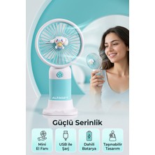 Saravita USB Şarjlı Mini El Fanı Taşınabilir Sessiz Masaüstü Vantilatör Mini Fan