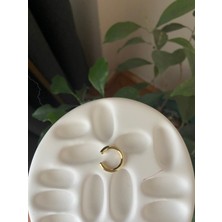 Anetta Jewelry Kadın Altın Renk Kıkırdak Sıkıştırılabilir Halka Model Çelik Küpe