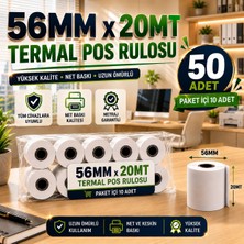 Miray Rulo Yazar Kasa Pos Rulosu Termal 56MMX20MT Termal Pos Rulosu 50 Adet