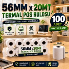 Miray Rulo Yazar Kasa Pos Rulosu Termal 56MMX20MT Termal Pos Rulosu 100 Adet