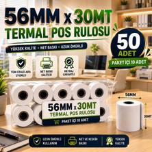 Miray Rulo Yazar Kasa Pos Rulosu Termal 56MMX30 mt Termal Pos Rulosu 50 Adet