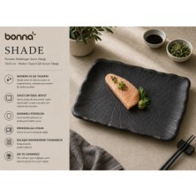 Bonna Shade Dikdörtgen Tabak 33x23 cm Siyah Sunum Tabağı