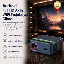Hzl Smart Akılı Android Sistemli 1080P Projeksiyon (Netflix, Youtube, Disney Vb.)