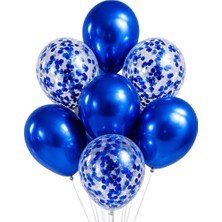 Patladı Gitti Mezuniyet Parti Seti – Gümüş Rakamlı Mavi Krom Kutup Yıldızlı Konsept 10’lu Balon Seti