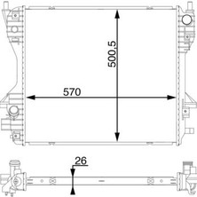 Mahle Necht Behr CR1200000S Motor Su Radyatörü Jaguar S-Type Iı (X200) 04>07 Xf I (X250) 08>15 Xj (X350. X358) 05>08
