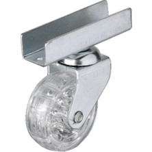 Hts 327 - 50x20 mm Şeffaf Makaralı Uzun U Tablalı Teker 4 Adet
