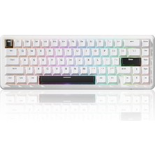 Bemy Ticaret Shark X65 He Manyetik Anahtarlı 65% Gaming Klavye – 8000 Hz Ultra Hızlı Tepki, 0.01 mm Rapid Trigger Hassasiyeti, Pbt Tuşlar, Rgb Aydınlatma, Qmk Desteği (Simple White)